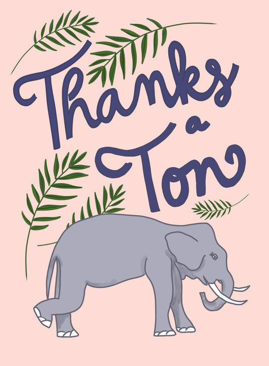 Thank You Elephant Greeting Cards (1, 10, 30, and 50pcs)
