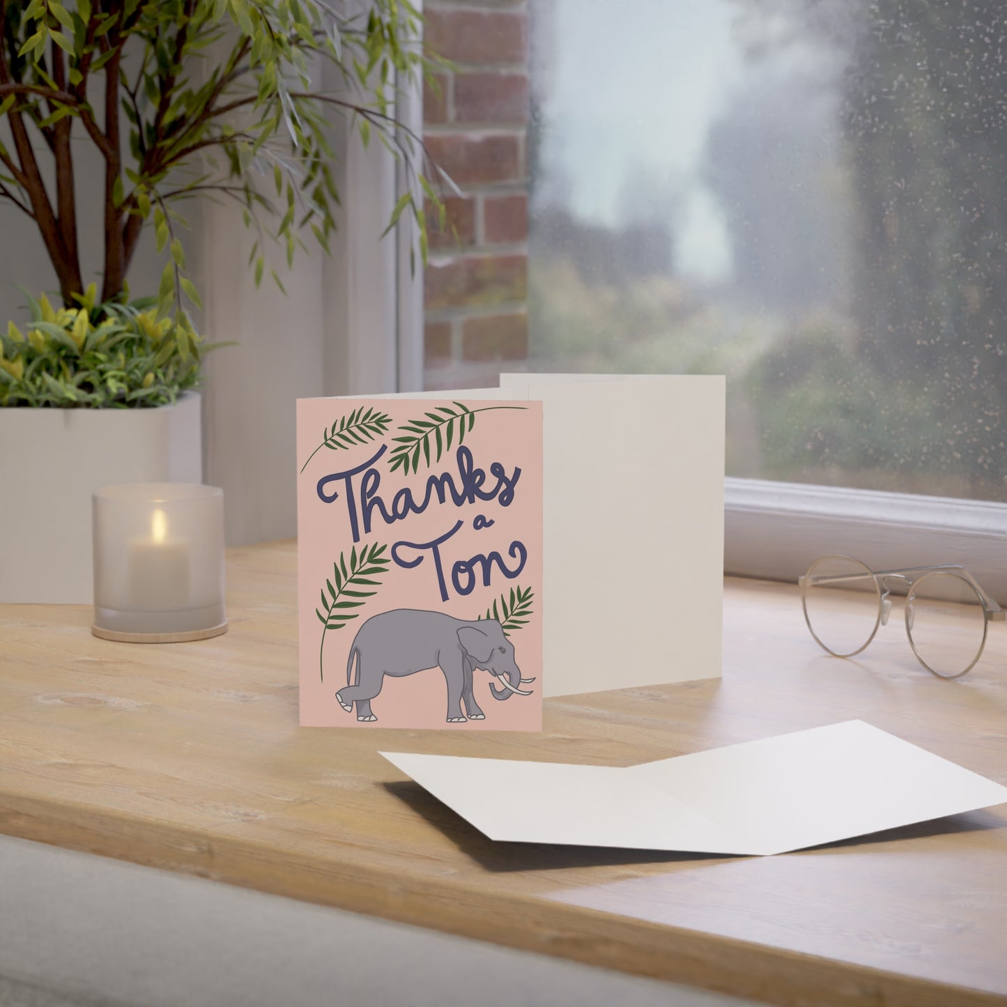 Thank You Elephant Greeting Cards (1, 10, 30, and 50pcs)